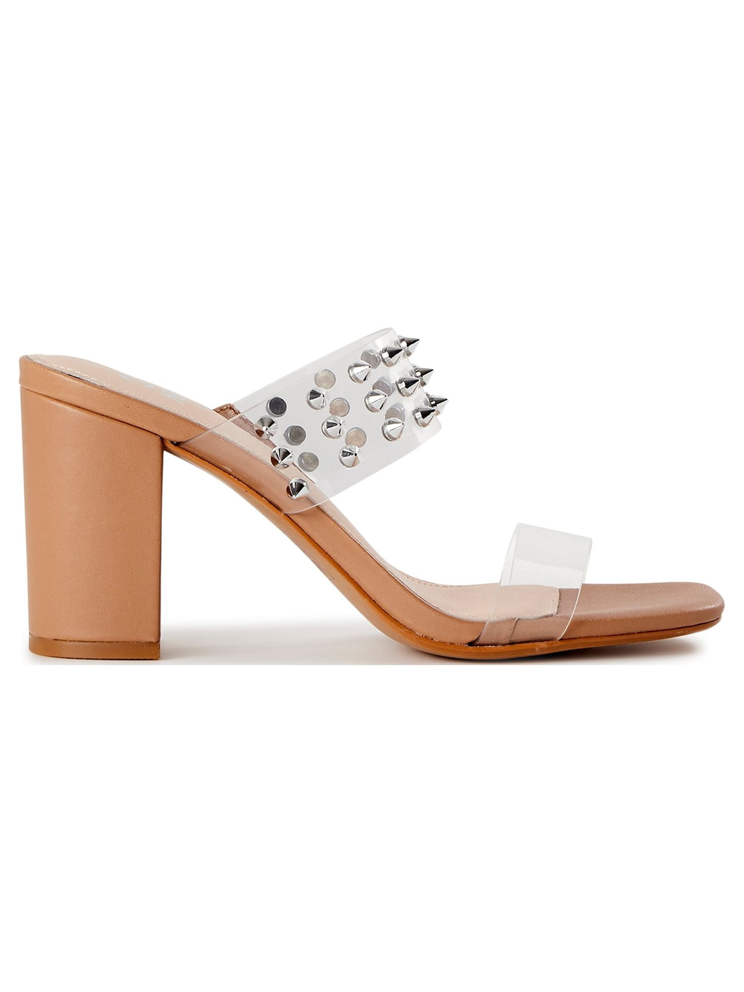 Clear strap sales studded sandals