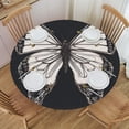 thumbnail image 2 of Elegant Butterfly Round Fitted Tablecloths Table Covers Wipeable Waterproof Elastic for Kitchen Dinning Parties Wedding Picnic Small Fits 40-44 Inch Table Size, 2 of 5