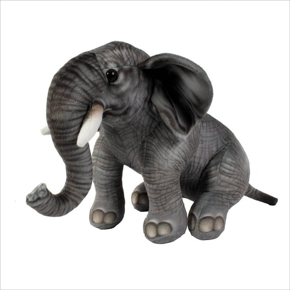 Real Planet 10" Gray African Elephant Realistic Stuffed Animal, Cute Zoo Elephants Plush Toy & STEM Learning Gift for Birthday Boys & Girls