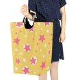thumbnail image 4 of Yayeee Freestanding Laundry Hamper with Handle Collapsible Large Storage Basket for Clothes, Yellow Stars, 4 of 7