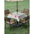 thumbnail image 3 of Outdoor Tablecloth with Umbrella Hole and Zipper, Grey Snowman Christmas Square Table Cloth 60x60 Inch Waterproof Tablecloth, Winter Snowflake Pine Xmas Tree Picnic Table Cover for Patio Camping, 3 of 7