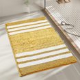 thumbnail image 5 of Gradient Striped Flocked Faux Wool Bathroom Rug, Quick Dry Latex Non Slip Floor Mat, Absorbent Foot Pad for Shower Room Vanity, Entryway And Household Daily Bath Decor, 5 of 6