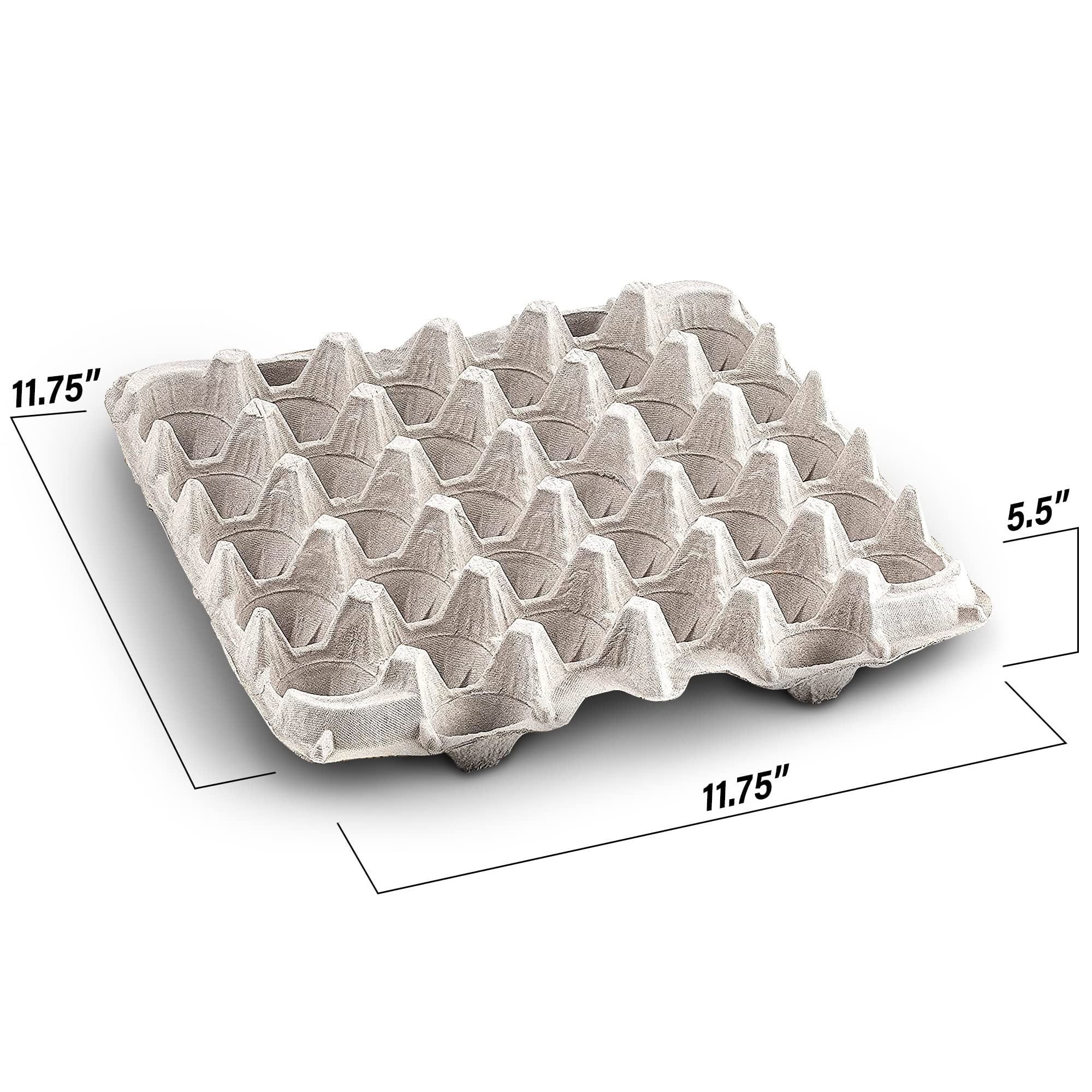 Pulp Fiber Egg Carton 30 Eggs, Large Egg Crate for Chicken Farm, Biodegradable Reble Egg Trays, Secure Storage for Duck Eggs, Made in , Gray