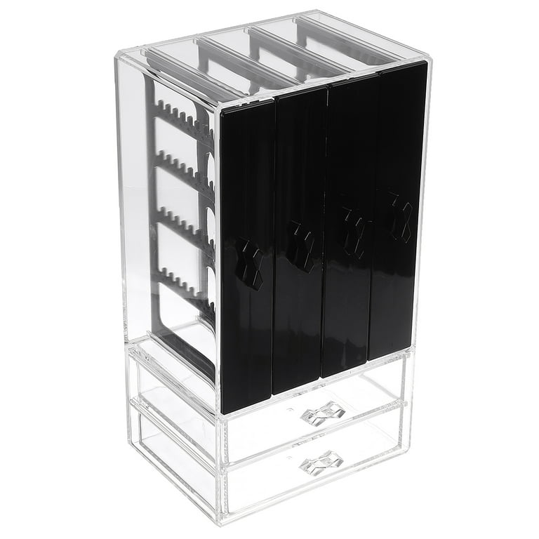 Acrylic Jewelry Box Organizer Earring Storage Case with 4 Vertical Drawer &  2 Jewelry Storage Drawer for Ring, Necklace & Bracelet (176 Grooves & 160  Holes) 