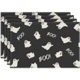 thumbnail image 1 of Halloween Placemats Set of 4, 12x18 Inch Funny Ghost Table Mat, Non-Slip and Washable Linen Place Mat for Home Party Decoration, 1 of 6