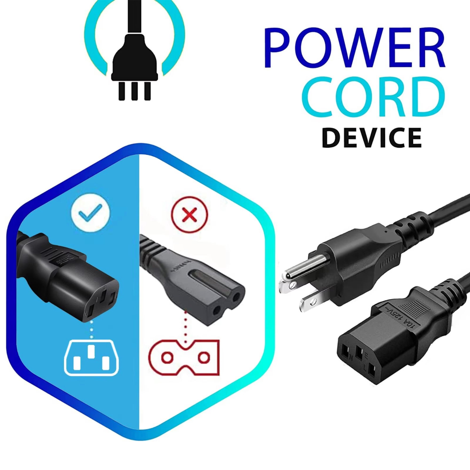 Aprelco AC Power Cord Cable Compatible with Anker SOLIX Power Station C800 C1000 F2000 F2600 757 767