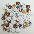 thumbnail image 3 of KAKOWELY candy color buttons 50pcs Buttons 20mm Environmental Protection Animal Printed Mixed Loading Assorted Color Round Wooden Buttons Press Studs Snaps, 3 of 4
