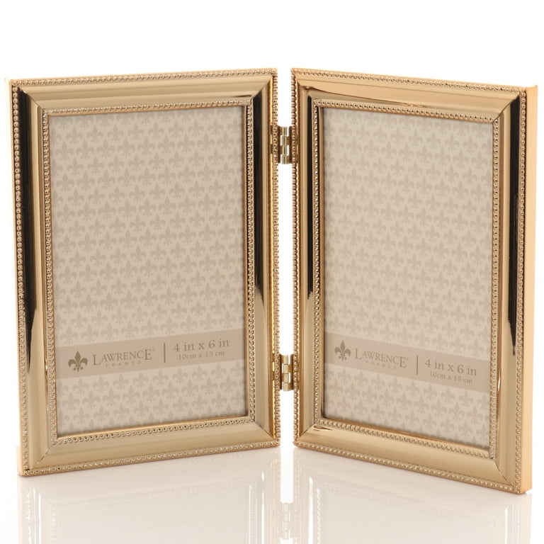 4x6 2-TONE GOLD METAL BEAD PICTURE FRAME