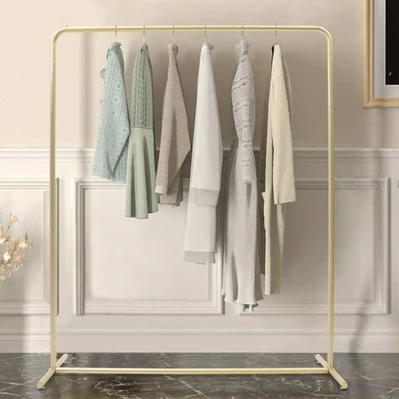 Sturdy Gold Clothes Rack, 47" Modern Freestanding Garment Display Stand with High Load Capacity for Bedroom, Store, or Closet Organization