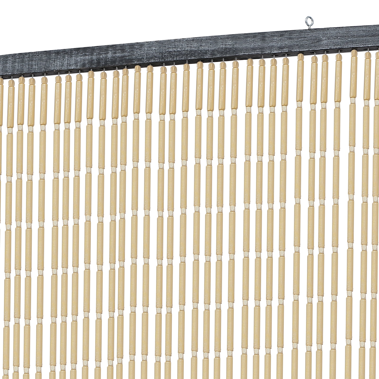 Miumaeov 60 Strands Bamboo Beaded Curtain Hanging Fly Screen Beads Door Curtain Room Divider 180*90cm