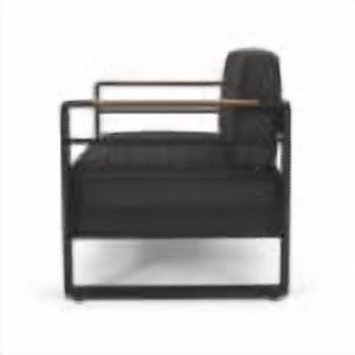 Outdoor Double Seat Sofa, Aluminum Frame Leisure Couch for Patio Garden, Black