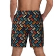 thumbnail image 4 of Uemuo Retro Tape Pattern Mens Swim Trunks Quick Dry Board Shorts with Mesh Lining, Stretch Beach Shorts Quick Dry No-Chafing Board Shorts-3X-Large, 4 of 9