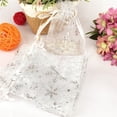 thumbnail image 3 of Gift Bags 100Pcs Gift Bags Snowflake Pattern Reusable Organza Drawstring Candy Bag Party Supplies, 3 of 6
