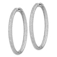 thumbnail image 3 of FJC Finejewelers 925 Sterling Silver Rhodium Plated Pav� CZ In and Out Hoop Earrings 50 x 50 mm, 3 of 6