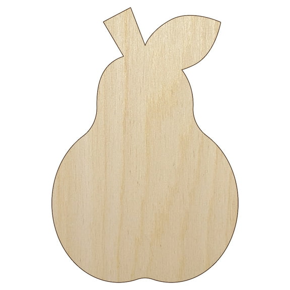 Pear Fruit Solid Wood Shape Unfinished Piece Cutout Craft DIY Projects - 4.70 Inch Size - 1/8 Inch Thick