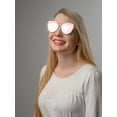 thumbnail image 5 of Inner Vision Cat Eye Aviator Metal Frame Cross Bar Sunglasses, Flat Polarized Lens for Women, Revo 100% UV Protection With Case - Rose Gold Frame, Pink Lens, 5 of 7