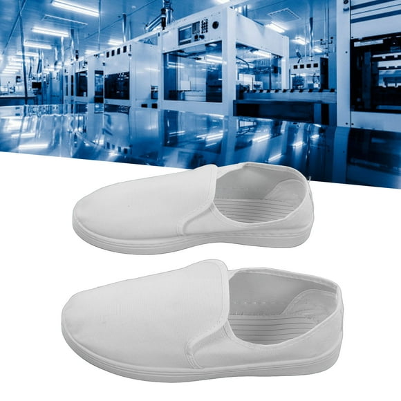 Static Proof Shoes PVC For Electronics Factory Dust Free Workshop White