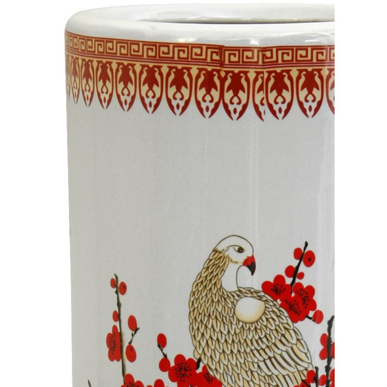 Red Lantern 24" Landscape Blue & White Porcelain Umbrella Stand