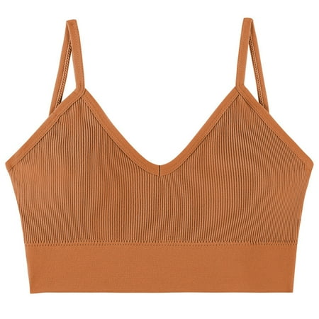 LLYWEY V Neck Sports Bra for Women Clearance Push up Bras Women Plus Size Ladies Balconette Bra Style-944 Women s Plus Scoop Bra Feature Adult Female Wireless Sports Bras Orange 40B