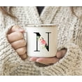 thumbnail image 3 of Koyal Wholesale Stainless Steel Campfire Coffee Mug, Blush Floral Monogram, Letter N, 3 of 5