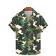 thumbnail image 2 of Camuflaje de los Hombres Impresa Camisa de Solapa, Moda de Manga Corta con Tejido Elástico para la Playa Casual Y el Uso de la Fiesta, Blusa Elástica Suave, 2 of 9