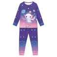 thumbnail image 5 of DISNIMO Axolotl Galaxy Pajamas Kids Girls 11/12 Pajama Set for Girls 2 Piece Pjs for Kids Boys Pj Sets for Girls Long Sleeve Pajamas for Girls Kids Loungewear Set Girls Sleepwear, 5 of 7
