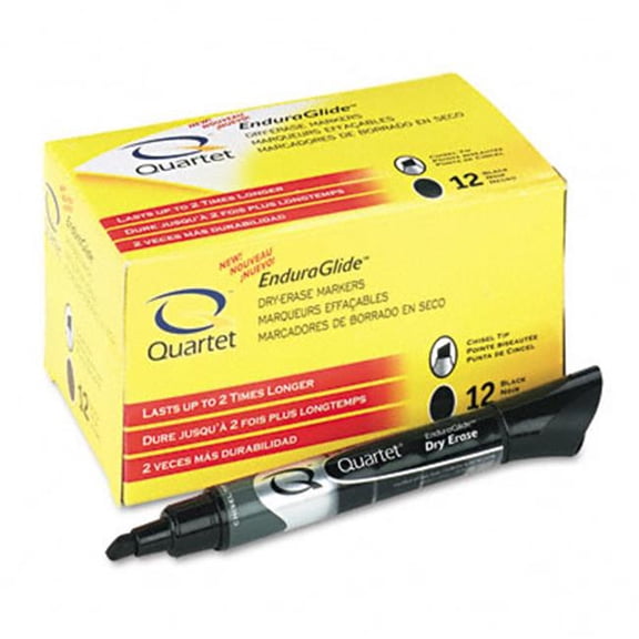 Quartet  Enduraglide Dry Erase Markers  Black  12 Pack