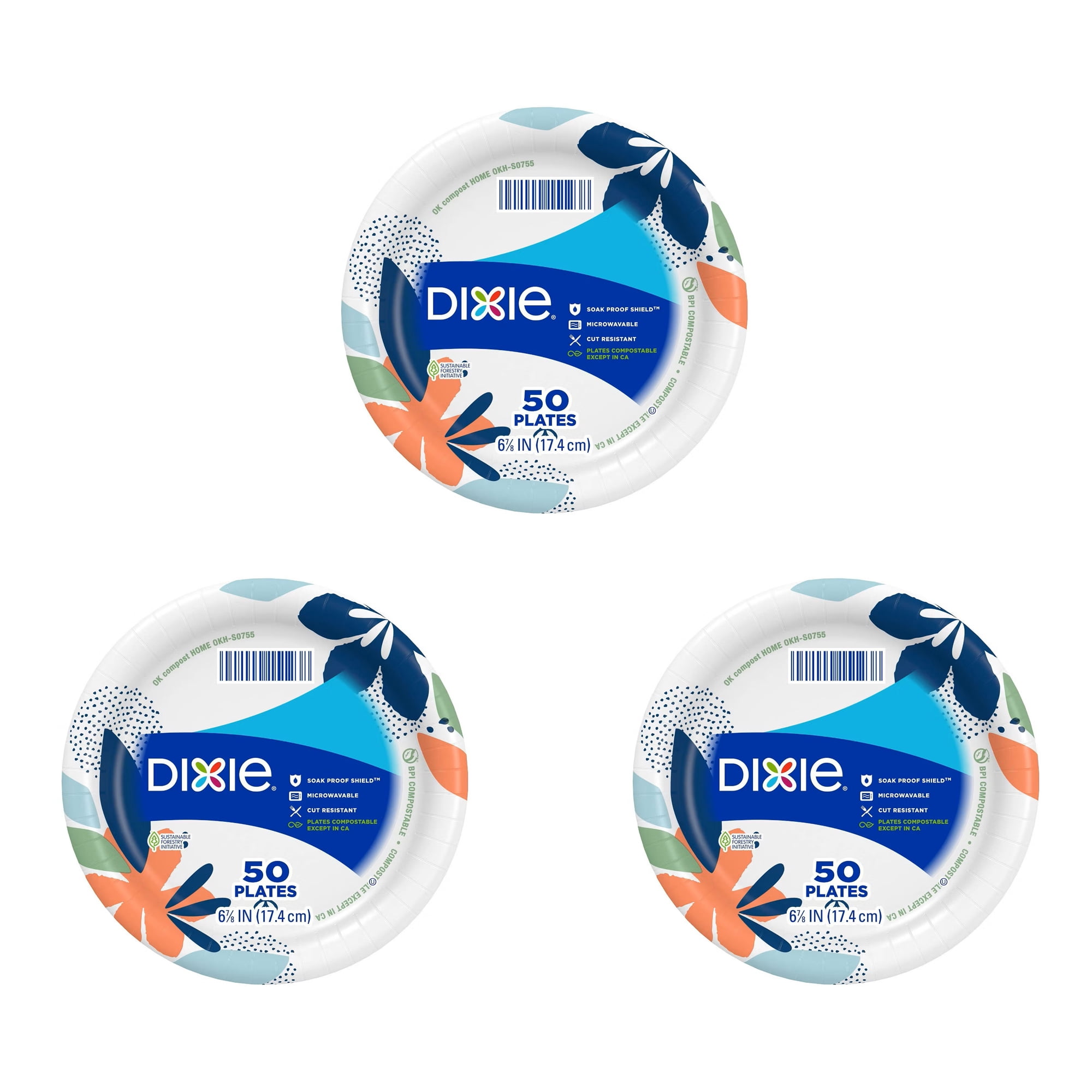 Dixie Everyday 6 7/8" Paper Plates - 50ct 3 packs