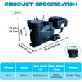 thumbnail image 2 of EastVita 1.5HP Above/In Ground Pool Pump – Variable Speed 3000-9000 GPH, 110V Self-Priming Pump with 1100W Powerful Copper Motor, 2 of 8