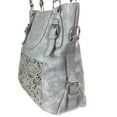 thumbnail image 2 of Zzfab Double Handles Laser Cut Big Hobo Bag Grey, 2 of 3
