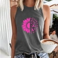 thumbnail image 2 of IROINNID Reduced Breast Cancer Tank for Women Breast Cancer Awareness Casual Sleeveless Printed Ladies Round Neck Blouses Tops T-Shirt,Gray, 2 of 5
