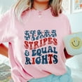 thumbnail image 3 of Stars Stripes & Equal Rights Shirt – Patriotic Equality T-Shirt, Red White Blue 4th of July Tee, Pride & Feminist Graphic USA Top for Women, Men, Activists, 3 of 7