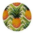 thumbnail image 2 of JEUXUS Pineapple Pattern Round Table cover with Trim Spring Summer Tablecloths Polyester Table Cover Waterproof Wipeable Table Cloth Linen for Kitchen, 2 of 7
