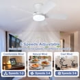 thumbnail image 6 of 35-Inch Low Profile Ceiling Fan with Light - Dimmable LED, 6-Speed and 3 CCT, Quiet DC Motor, Remote Control, 5 White Blades for Indoor/Outdoor, 6 of 9