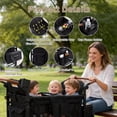 thumbnail image 3 of Stroller Wagon for 4 Kids, 4 Seater Wagon Stroller with Snack Tray, Large Storage Bag, Phone Cup Holder, Removable Canopy, Foldable Wagon Stroller 4 Seater with Adjustable Push Handles, 3 of 9