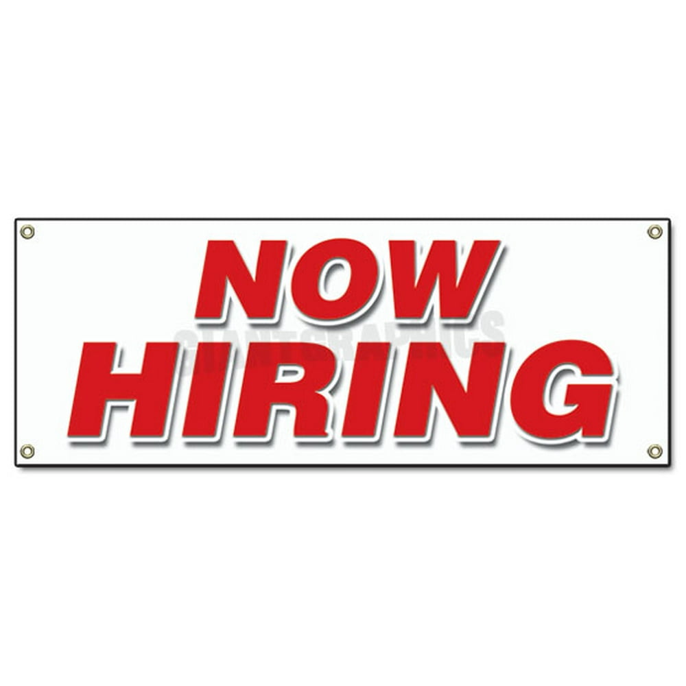 48"x120" NOW HIRING BANNER SIGN apply inside hiring signs help wanted