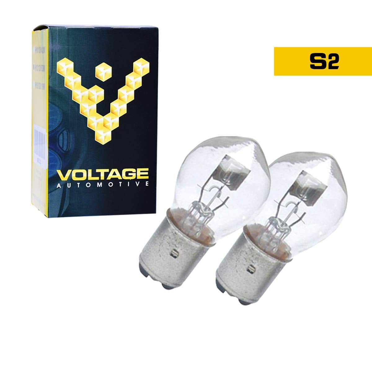 Voltage Automotive S2 B35 12728 38289 Headlight Bulb - For Motorcycle  Scooters Snowmobiles ATVs Tractors,1 Pair 