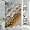 thumbnail image 6 of Summer Coastal Bathroom Shower Curtains with 12 Hooks Polyester Waterproof Shower Curtain for Stalls and Bathtubs Abstract Gradient Brown Beach Plaster Relief Decorative Bathroom Curtain 60x72 Inches, 6 of 9