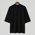 thumbnail image 5 of Nafuu Males T Shirts Solid Color V-Neck Short Sleeve Summer Striped Knit Comfortable Stretch Casual Loose Fit Tee For Daily Wear Lovely Vacation T Shirts For Man, 5 of 9
