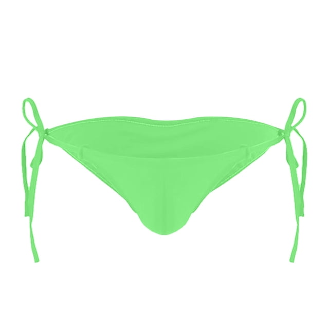Prolriy Strings pour Femmes Taille Ajustable Hommes Cordon de Serrage Lisse Culottes Bikini Taille Basse String pour Femmes Vert