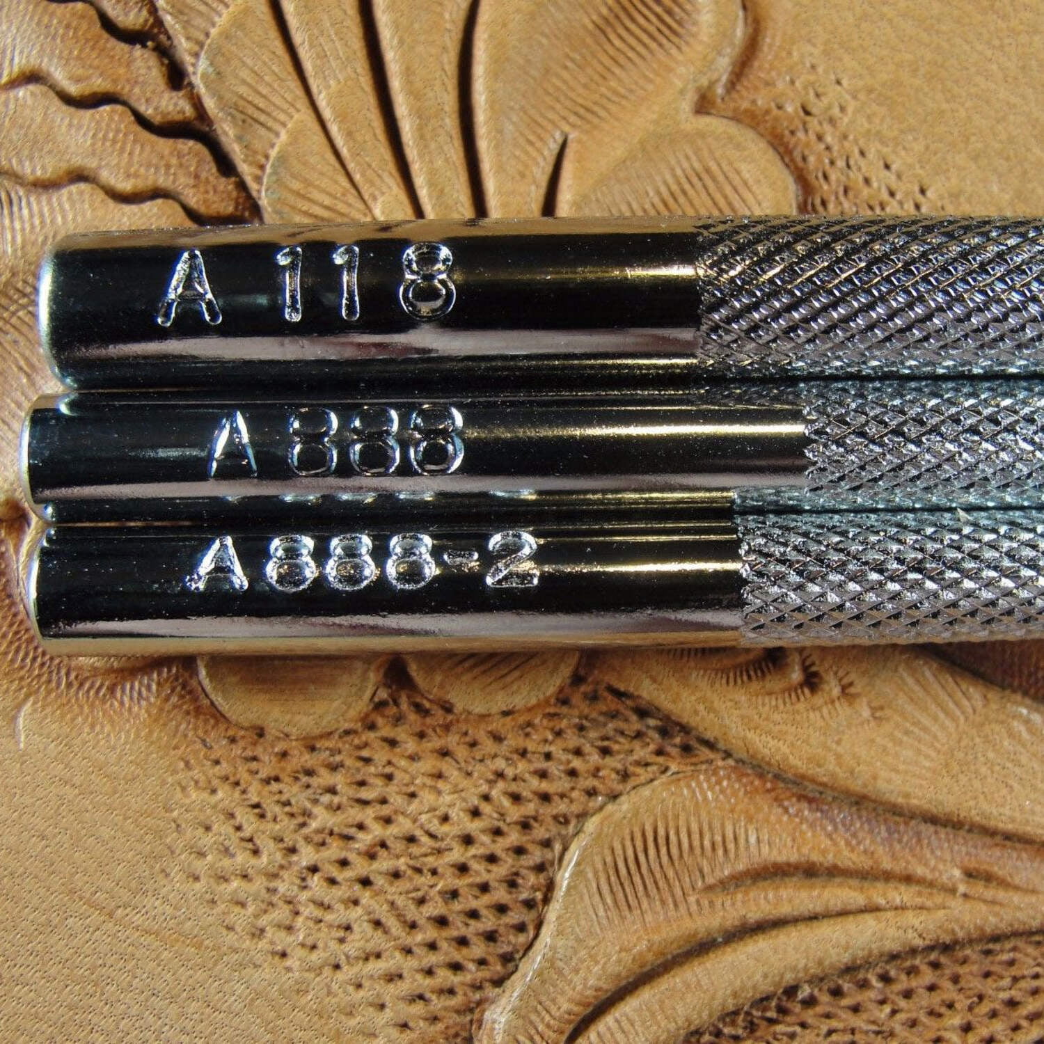 Leather Stamping Tools, Coarse Checkered Background Stamps, Set of 3 Leather Stamping Tools, Craft Japan Leathercraft Tools