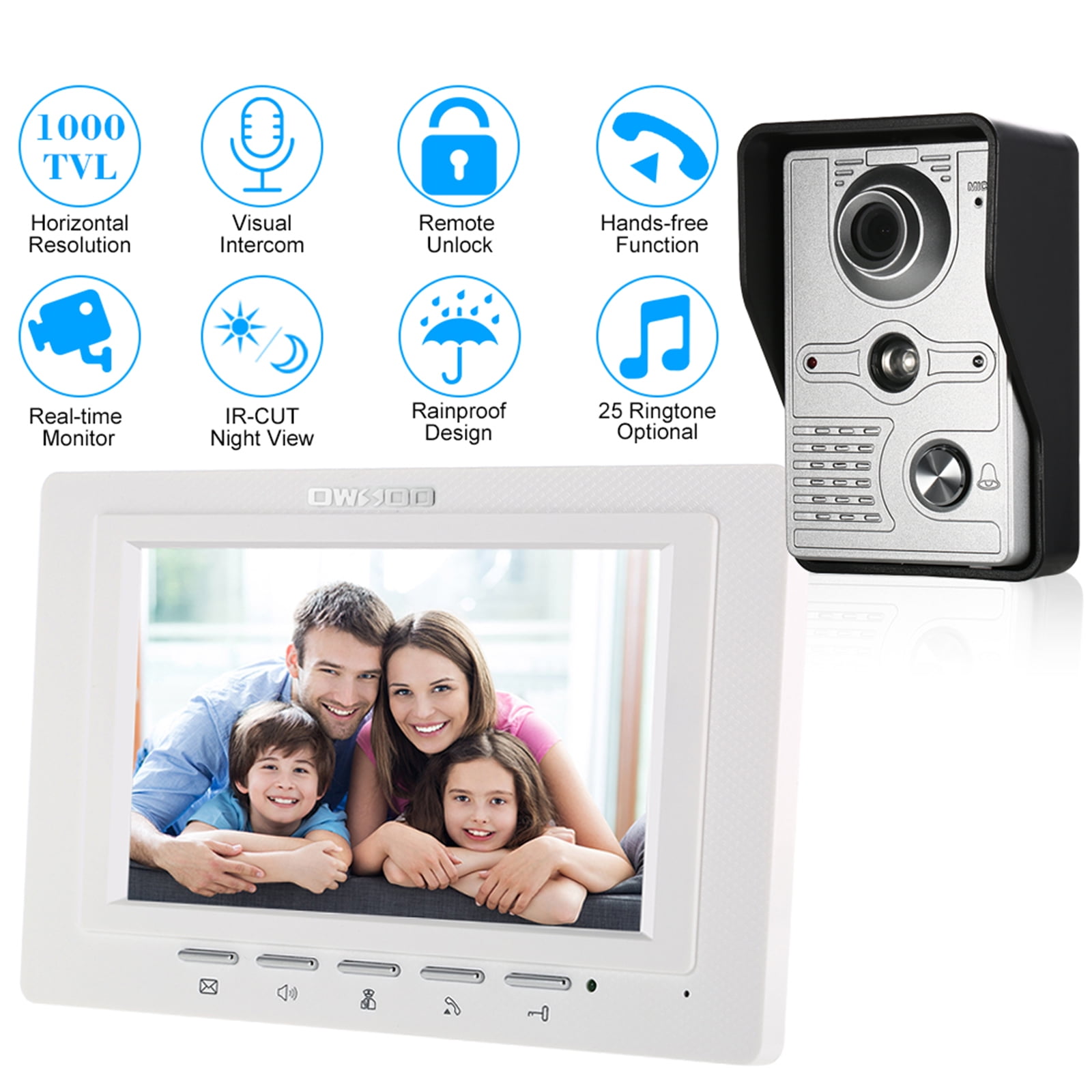 OWSOO inch Wired Video Doorbell Indoor Monitor with IR-CUT