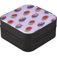 thumbnail image 3 of Coolnut Purple Figs Jewelry Box Portable PU Leather Jewelry Mini Case with Removable Tray Display Earrings Bracelets Rings Necklaces for Women Women Gifts, 3 of 7