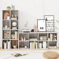 thumbnail image 4 of 8 Cube Storage Organizer, 2 Tier Multipurpose Display Shelf w/Open Storage & 2 Anti-Tipping Kits, 8-Cube Wooden Bookcase for Living Room, Bedroom, Study, Home, Office (White), 4 of 9