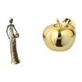 thumbnail image 1 of Figura africana de mujer tribal, escultura de frutas, figura de escritorio, estatua decorativa de resina y cerámica con diseño elegante, ideal para la, 1 of 8
