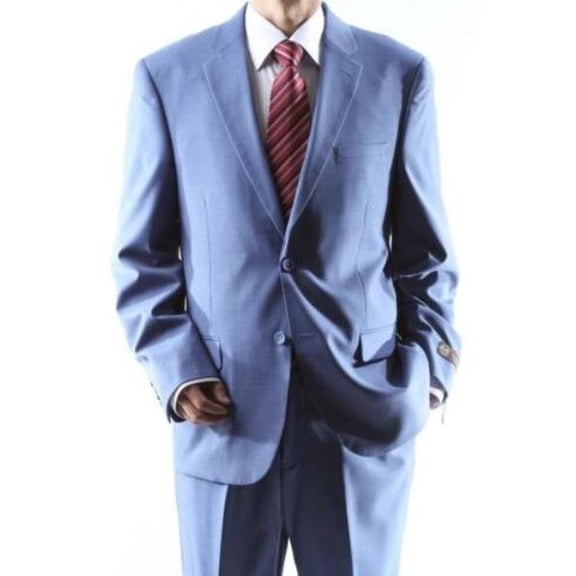 Mens 2 Button Single Breasted Power Blue Suit
