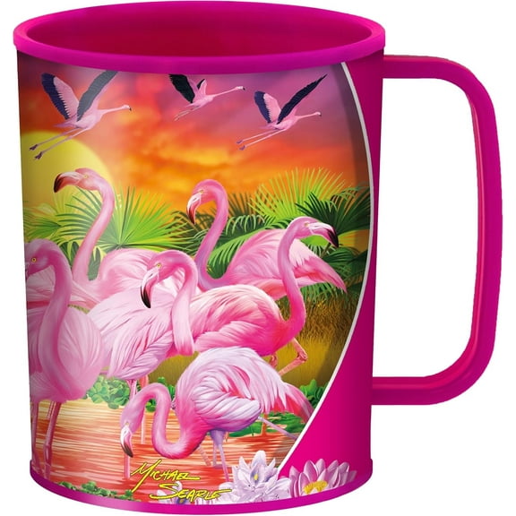 3D LiveLife Drinking Cup Flamingo Lingo – 10fl oz Safari Lenticular Kids Cup by Michael Searle