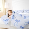 thumbnail image 4 of Feelyou Blue Cartoon Ribbon Bedding Comforter Set, Kawaii Butterfly Knot Twin Comforter Sets, Teens Kids Women Girls Reversible Bedding Set, Breathable Home Decor, 2pcs, 4 of 8