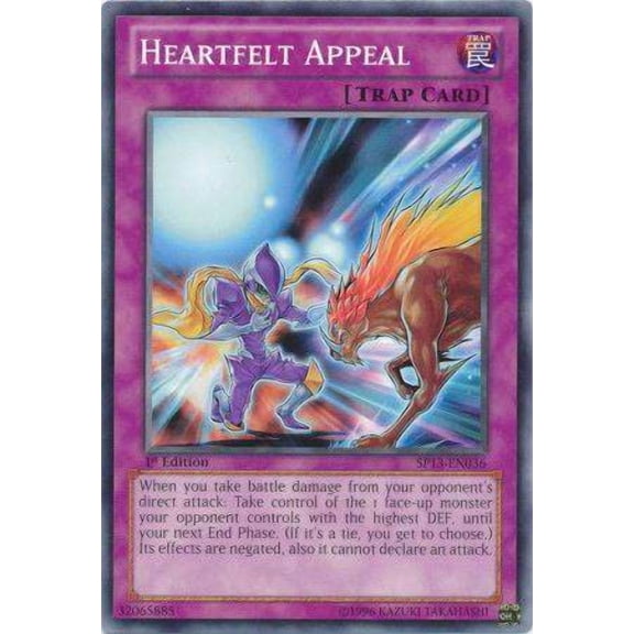 YuGiOh Star Pack 2013 Starfoil Rare Heartfelt Appeal SP13-EN036