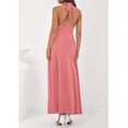 thumbnail image 5 of PRETTYGARDEN Holiday Cocktail Dresses for Women Summer Elegant V Neck Halter Backless Wedding Guest Party Midi Dress, 5 of 7
